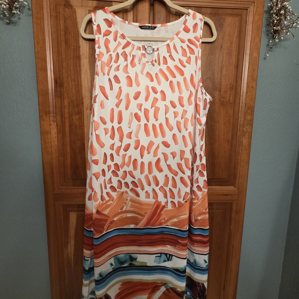 Colorful Sleeveless Dress with Abstract Print